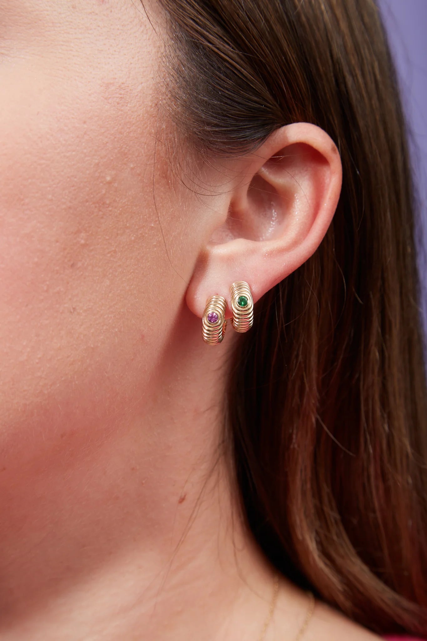 Revel Ribbed Huggie - Diamond