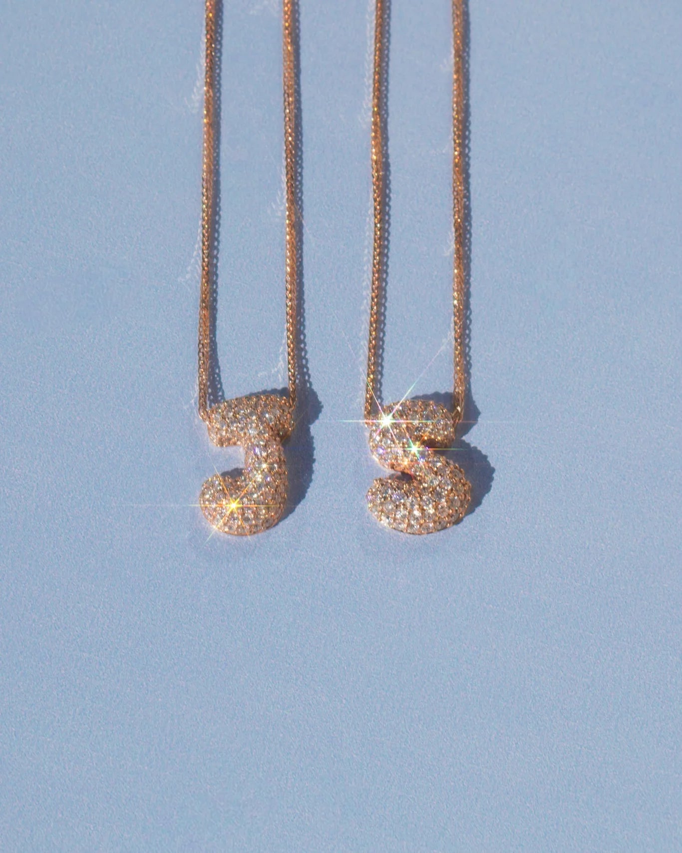 Mini Diamond Bubble Letter Necklace