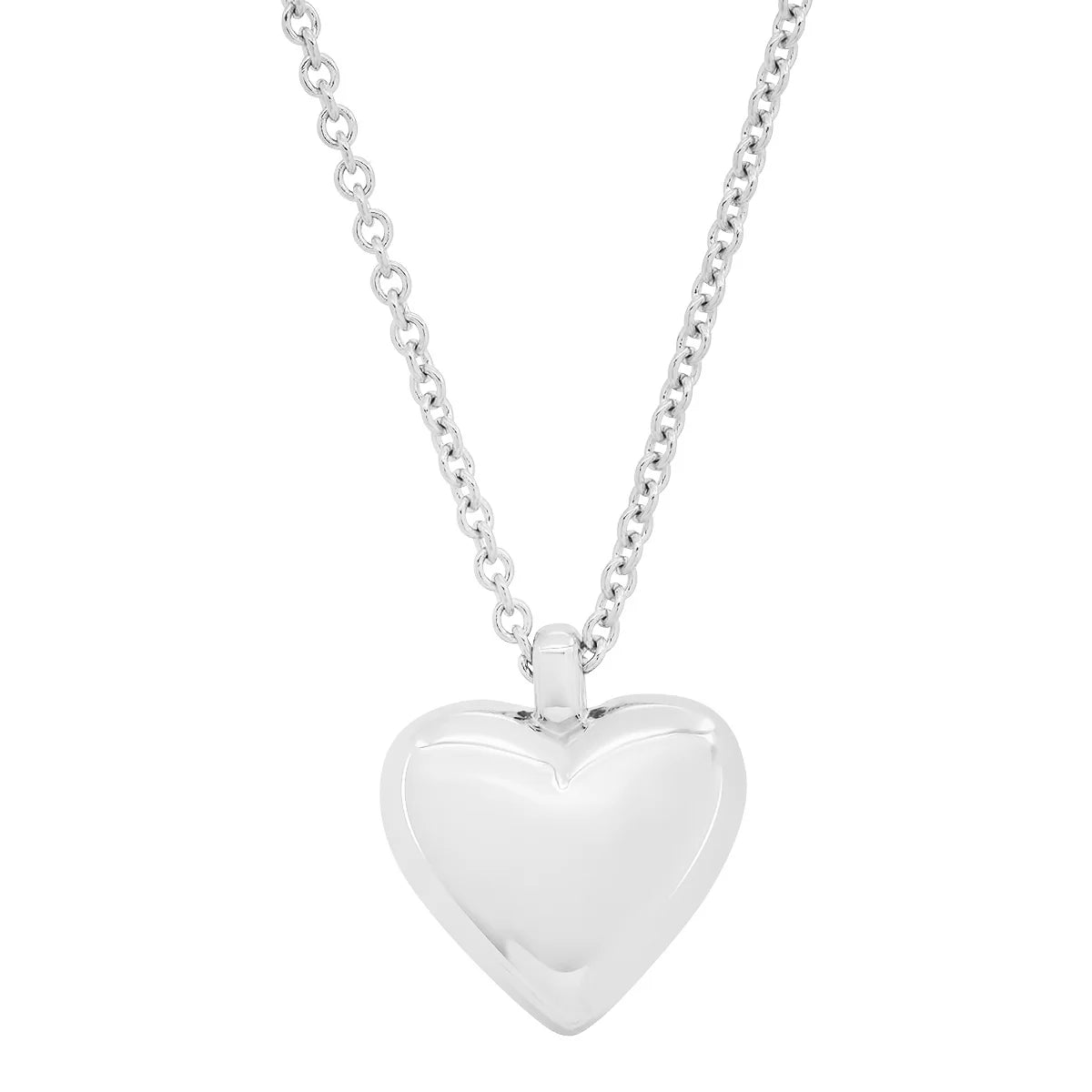 Small Diamond and Gold Puffy Heart Necklace