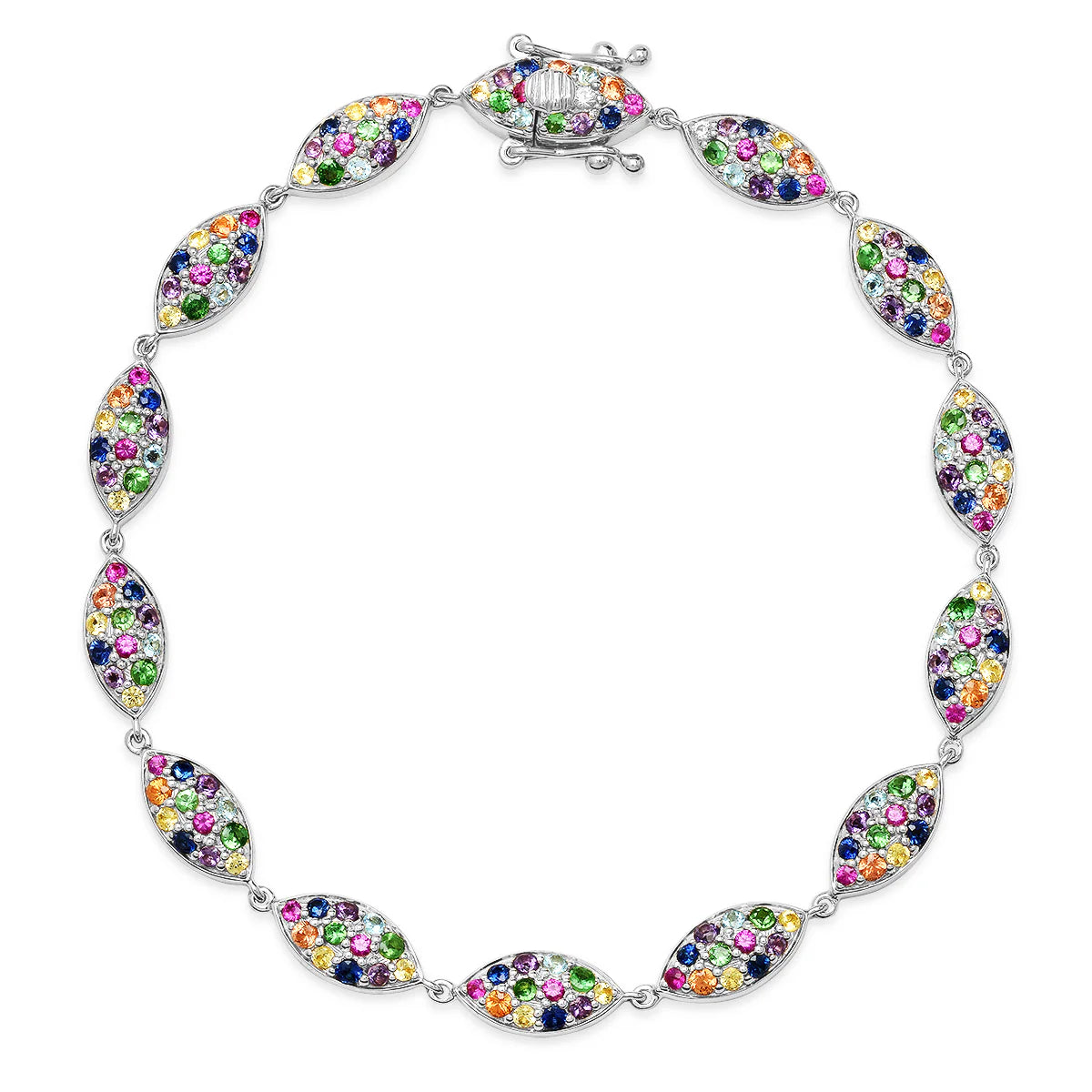 Pave Multi Colored Marquise Bracelet