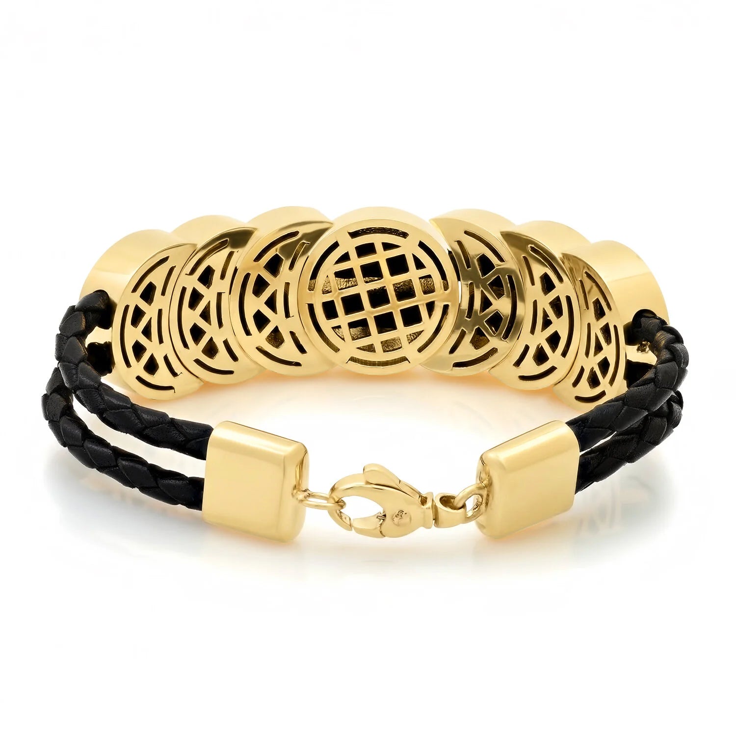 Western Gold & Leather Bracelet