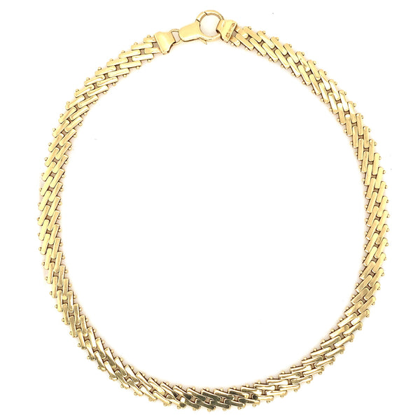 14k yellow gold diagonal link necklace