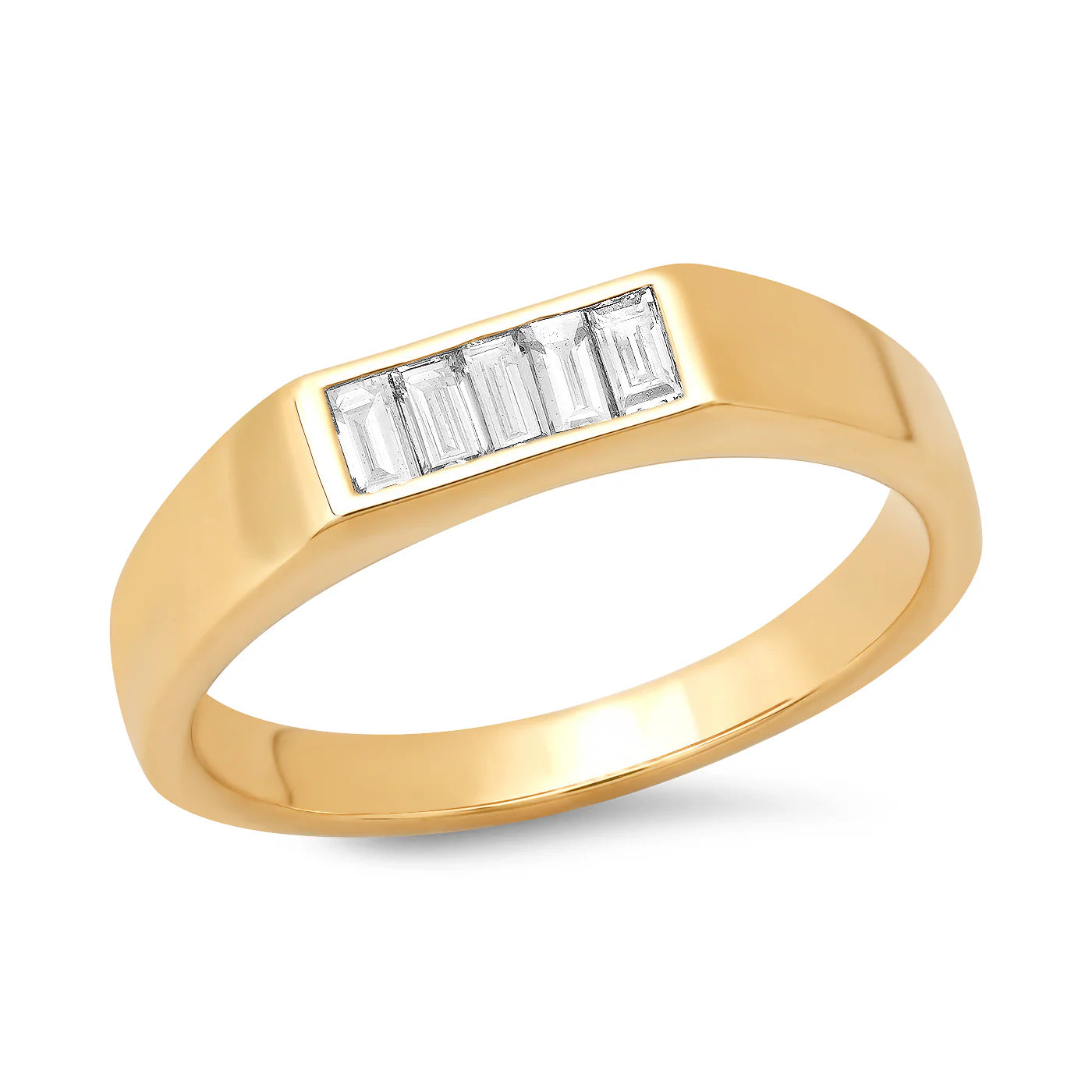 Diamond Baguette Staple Ring