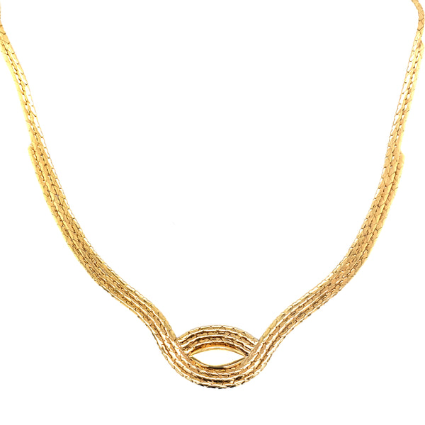 Yellow gold eye design necklace 12g