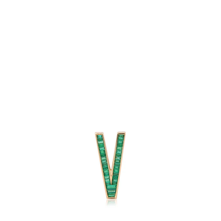 Slide-On Grandsize Emerald Encrusted Initial