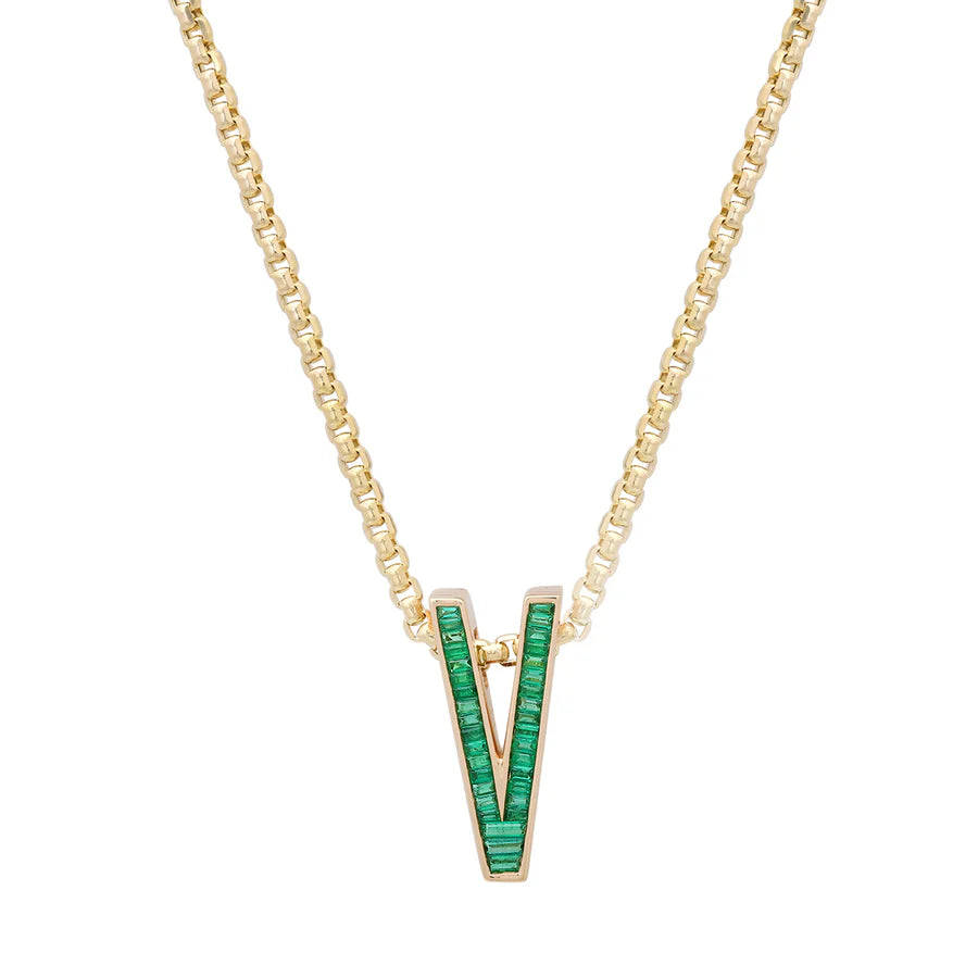 Slide-On Grandsize Emerald Encrusted Initial