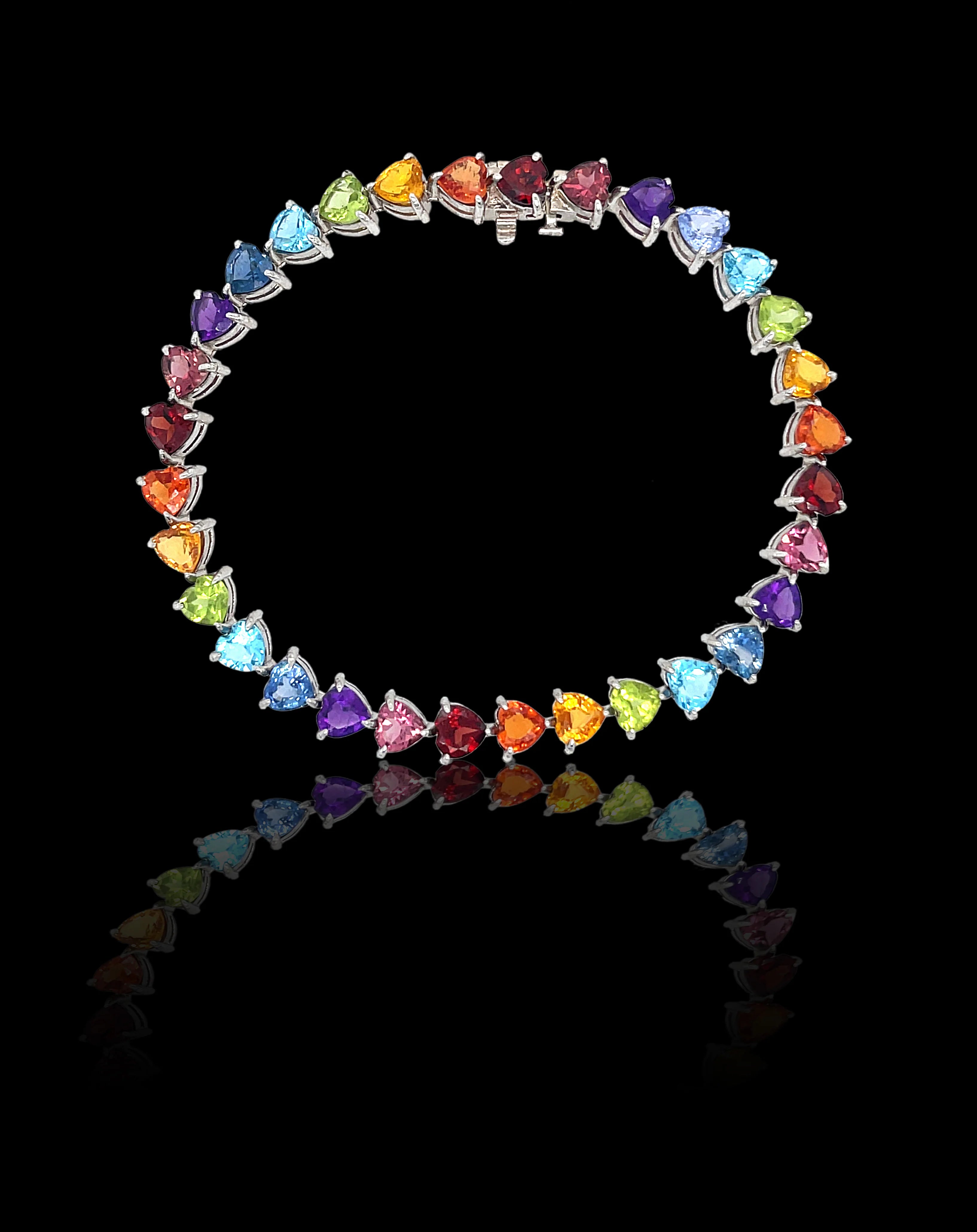 RAINBOW HEARTS TENNIS BRACELET