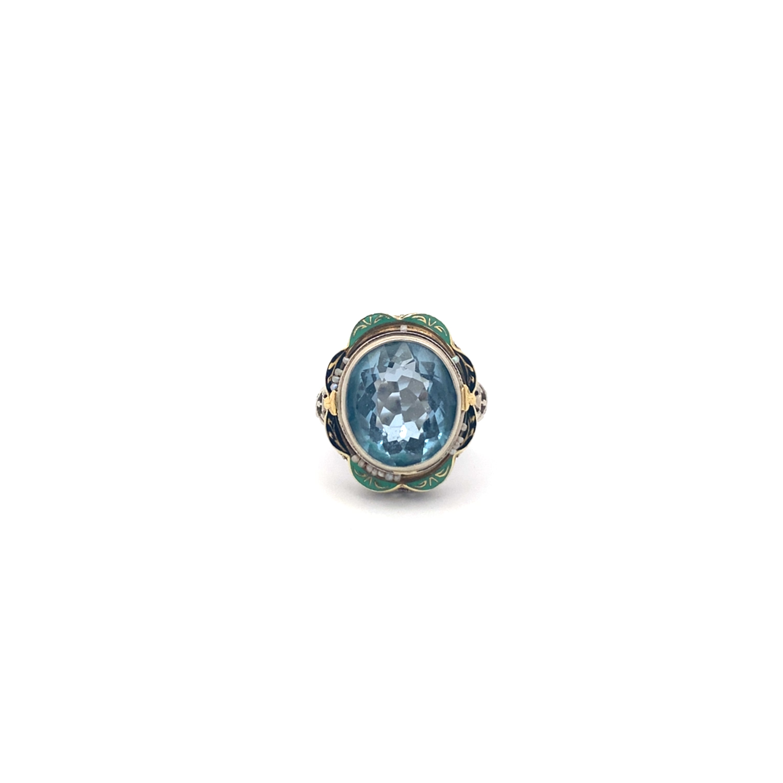Vintage art deco blue stone ring