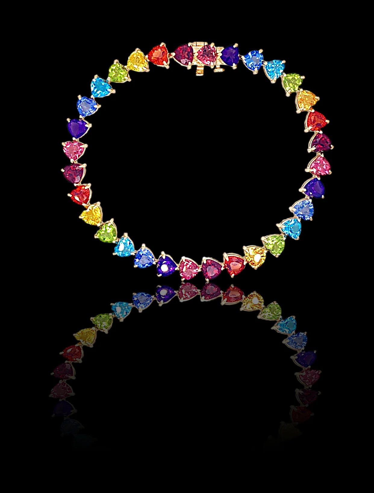 RAINBOW HEARTS TENNIS BRACELET