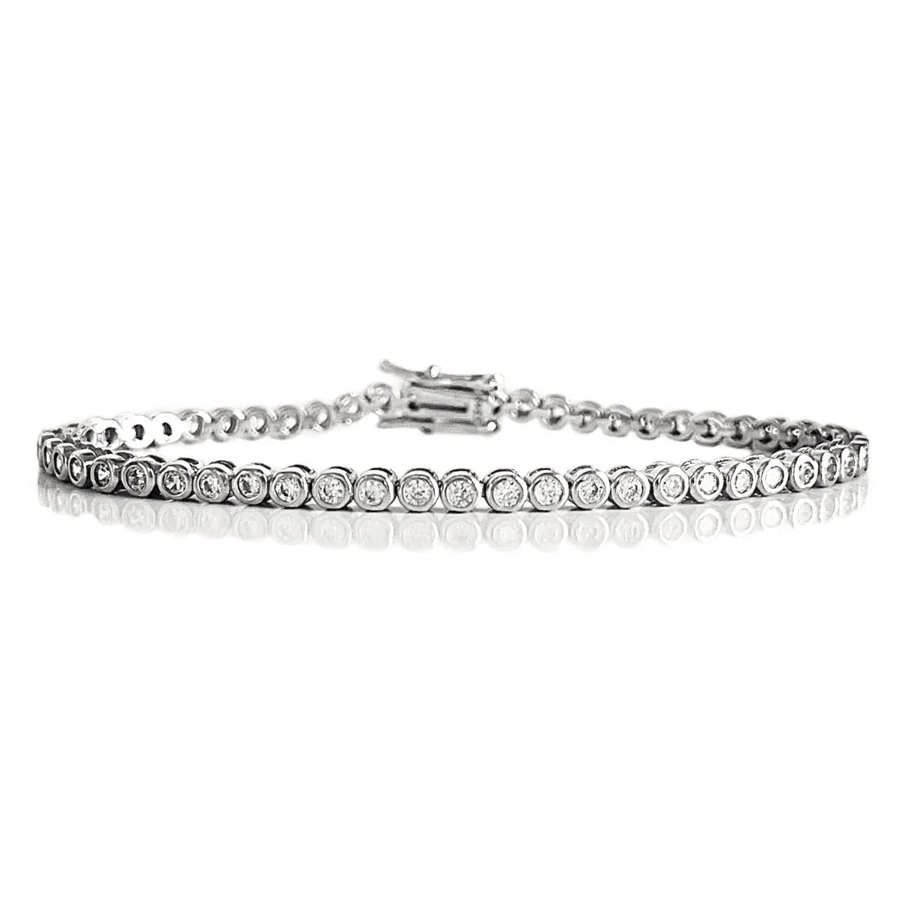 THE "POPPY" 2MM BEZEL TENNIS BRACELET