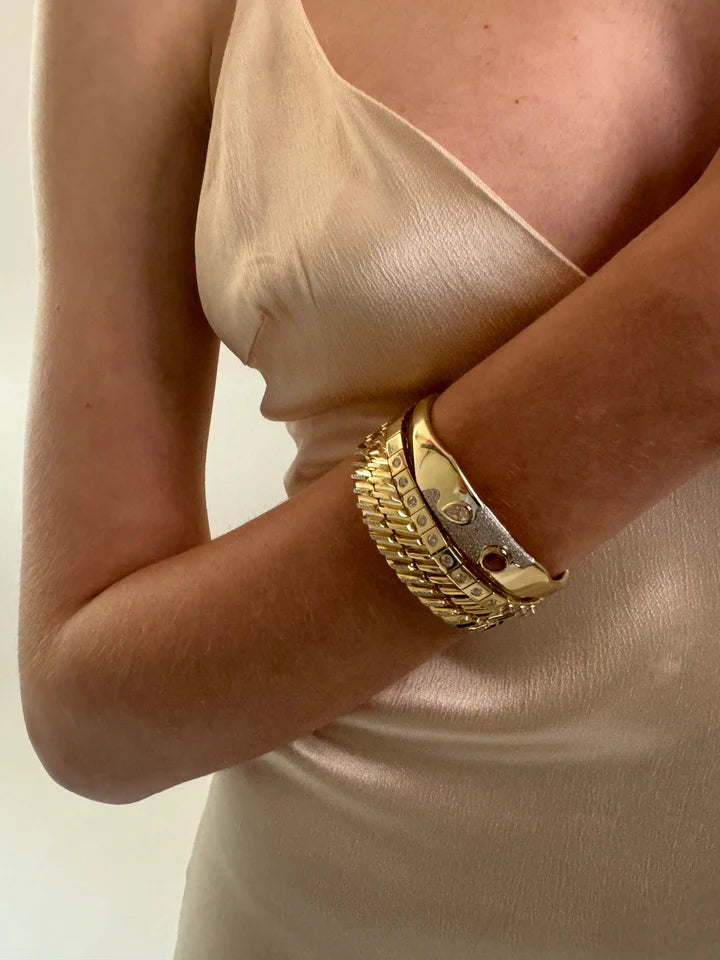 HELIX Diamond Gold Bangle