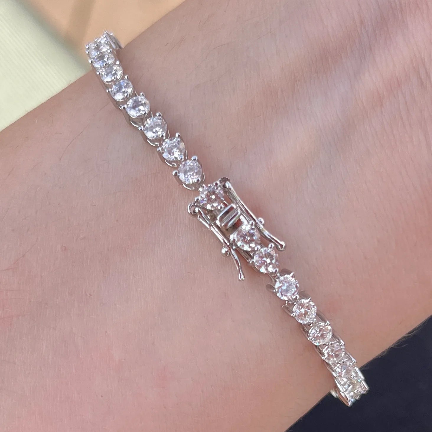 THE "KATE" 3 PRONG 3MM TENNIS BRACELET