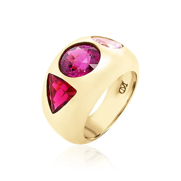 MIXED CUT CHUNKY NOMAD RING Pink