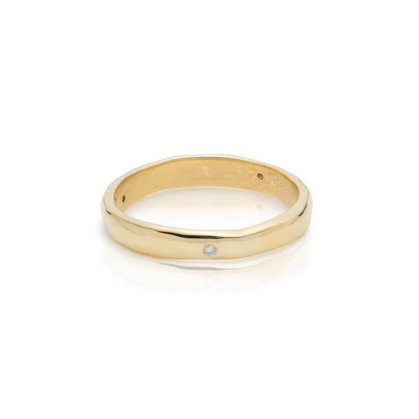 Rose or Yellow Gold & Triple Diamond Ring