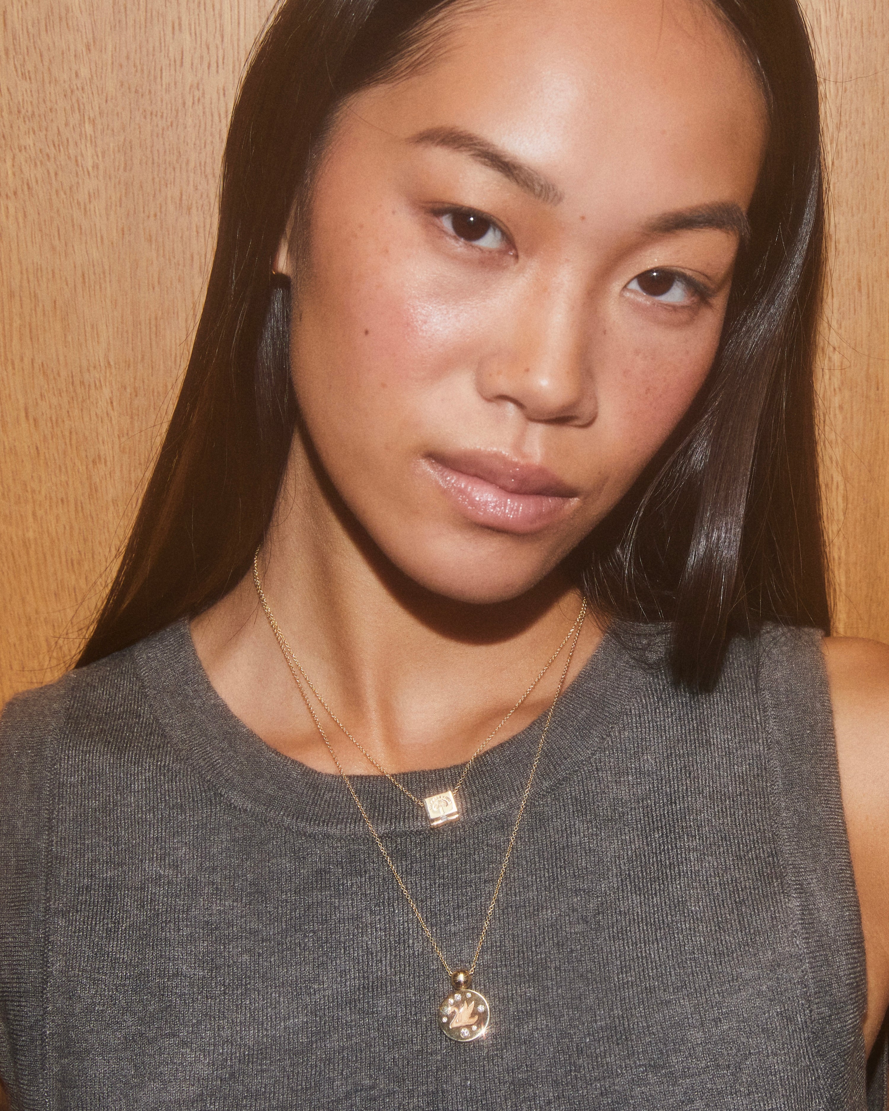 Fantasy Signet Pendant Necklace with Diamonds