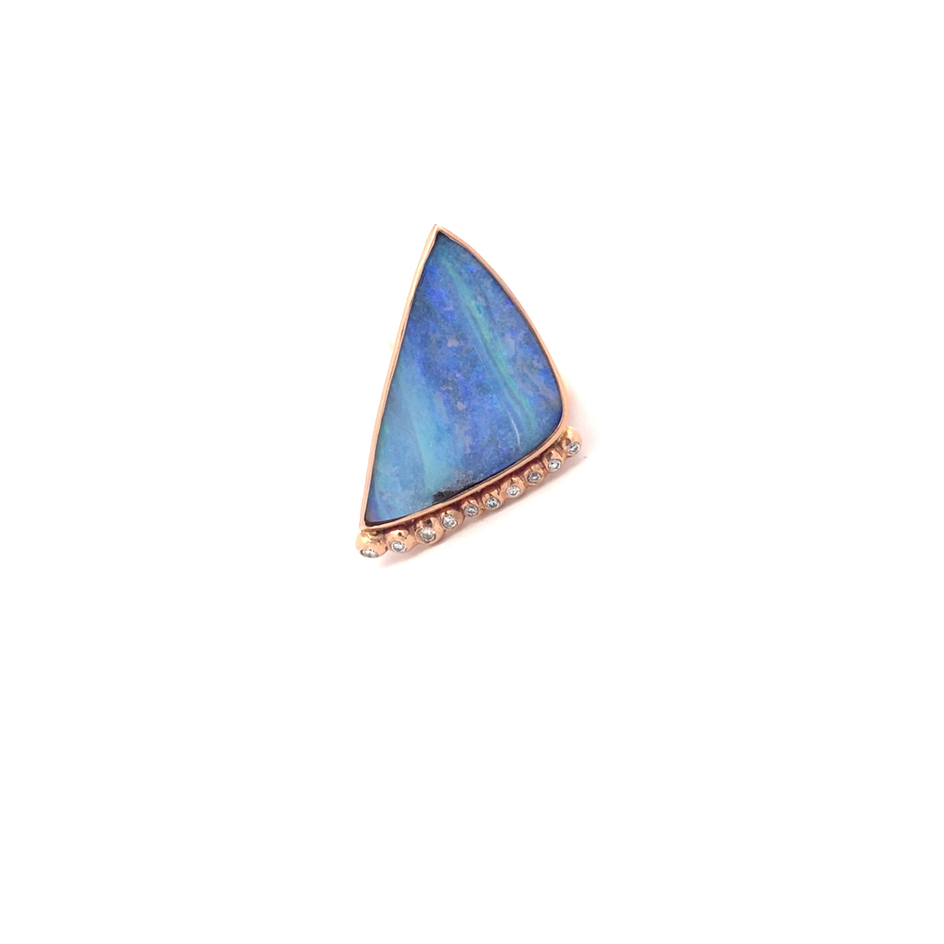 One of a kind opal and diamond ring