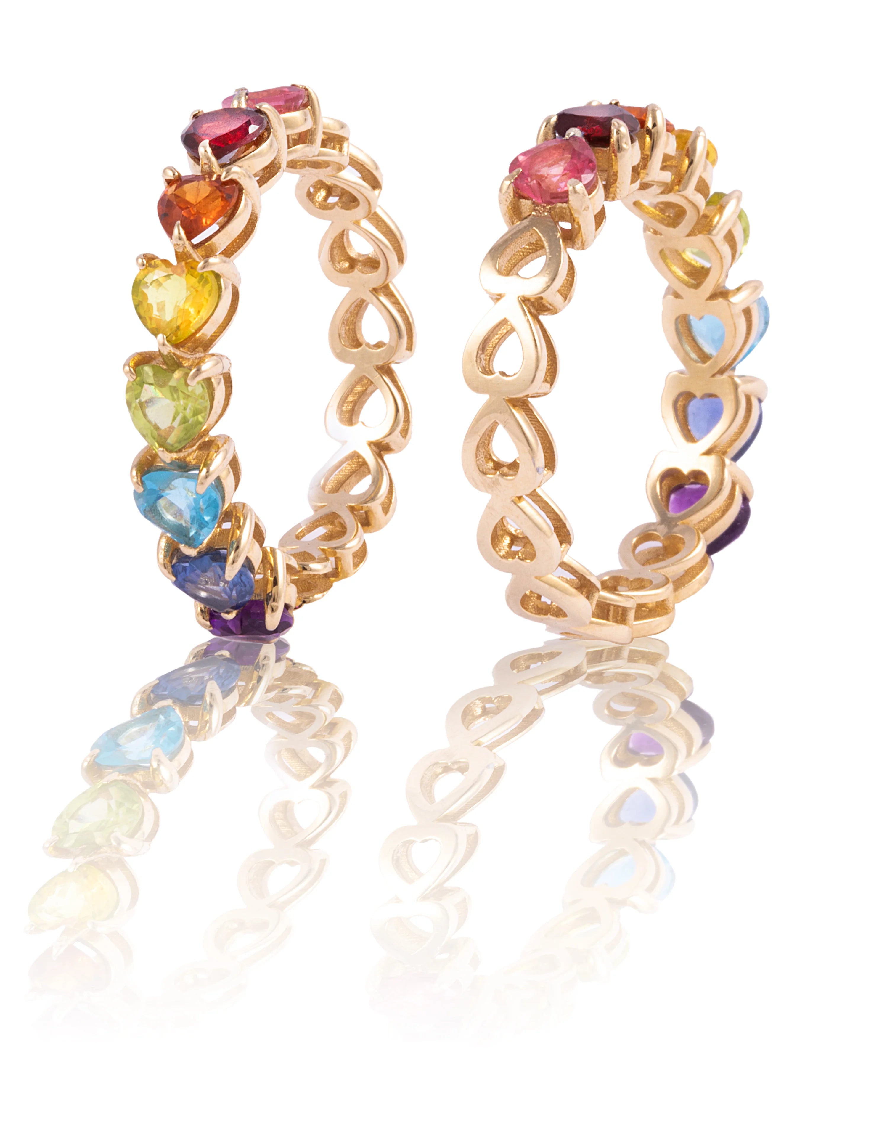 HALF ETERNITY RAINBOW RING