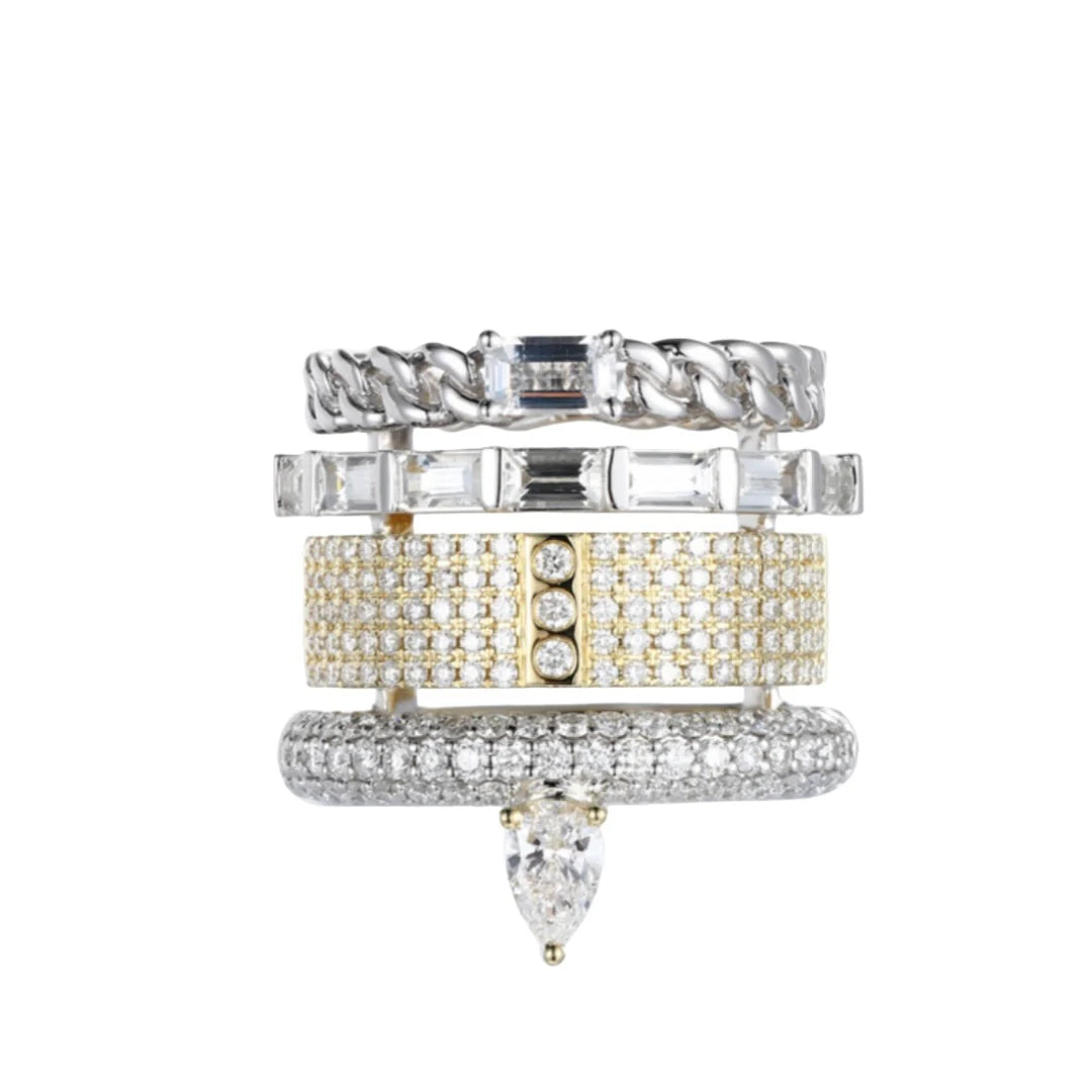 Mix Metals Typestack Pave Diamond Band