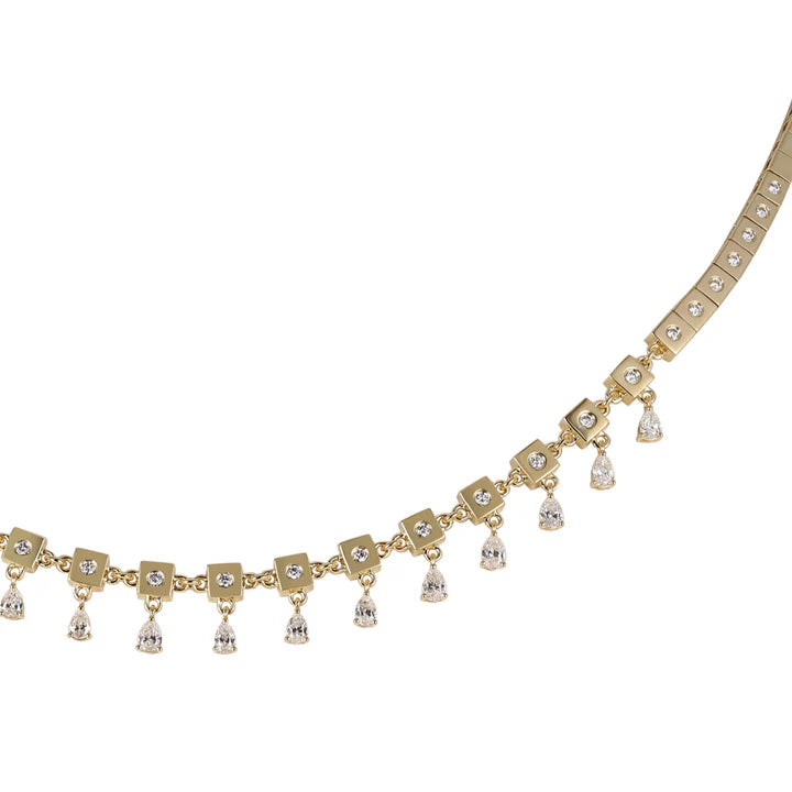 Leggo fringe diamond tennis necklace