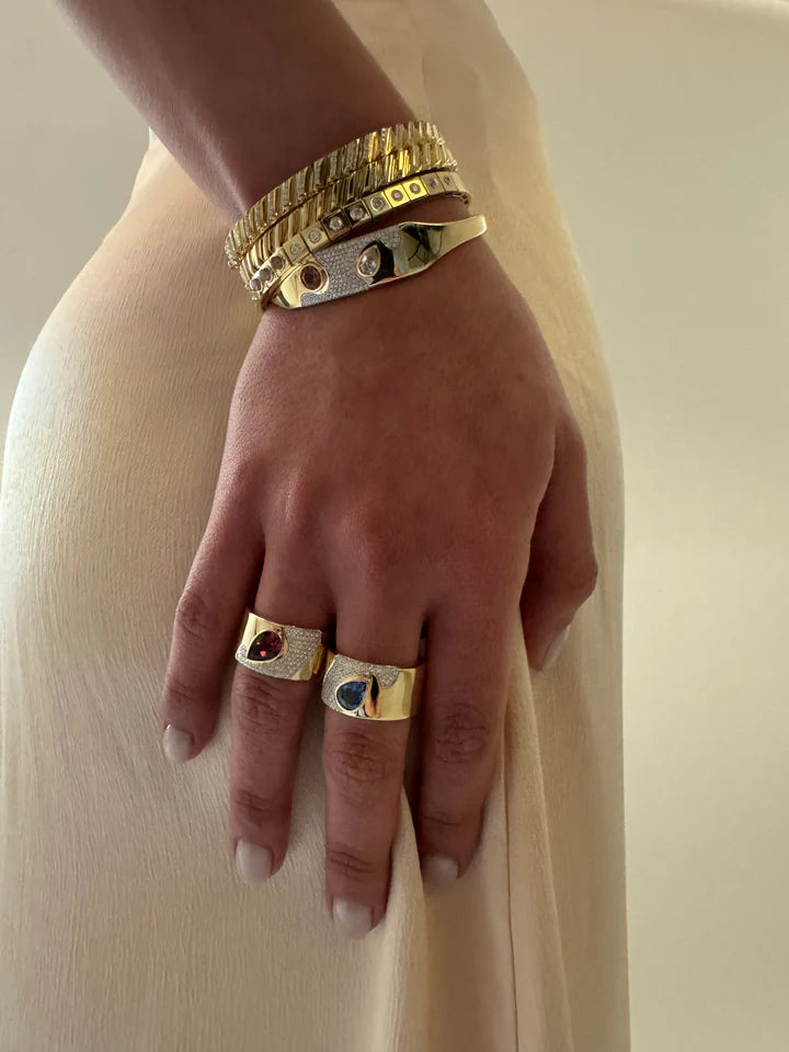 HELIX Diamond Gold Bangle