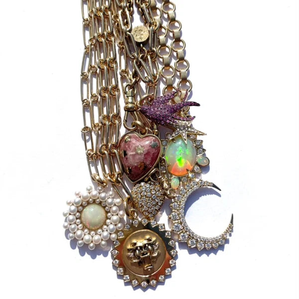 14K Gold & Pink Sapphire Birdie Charm