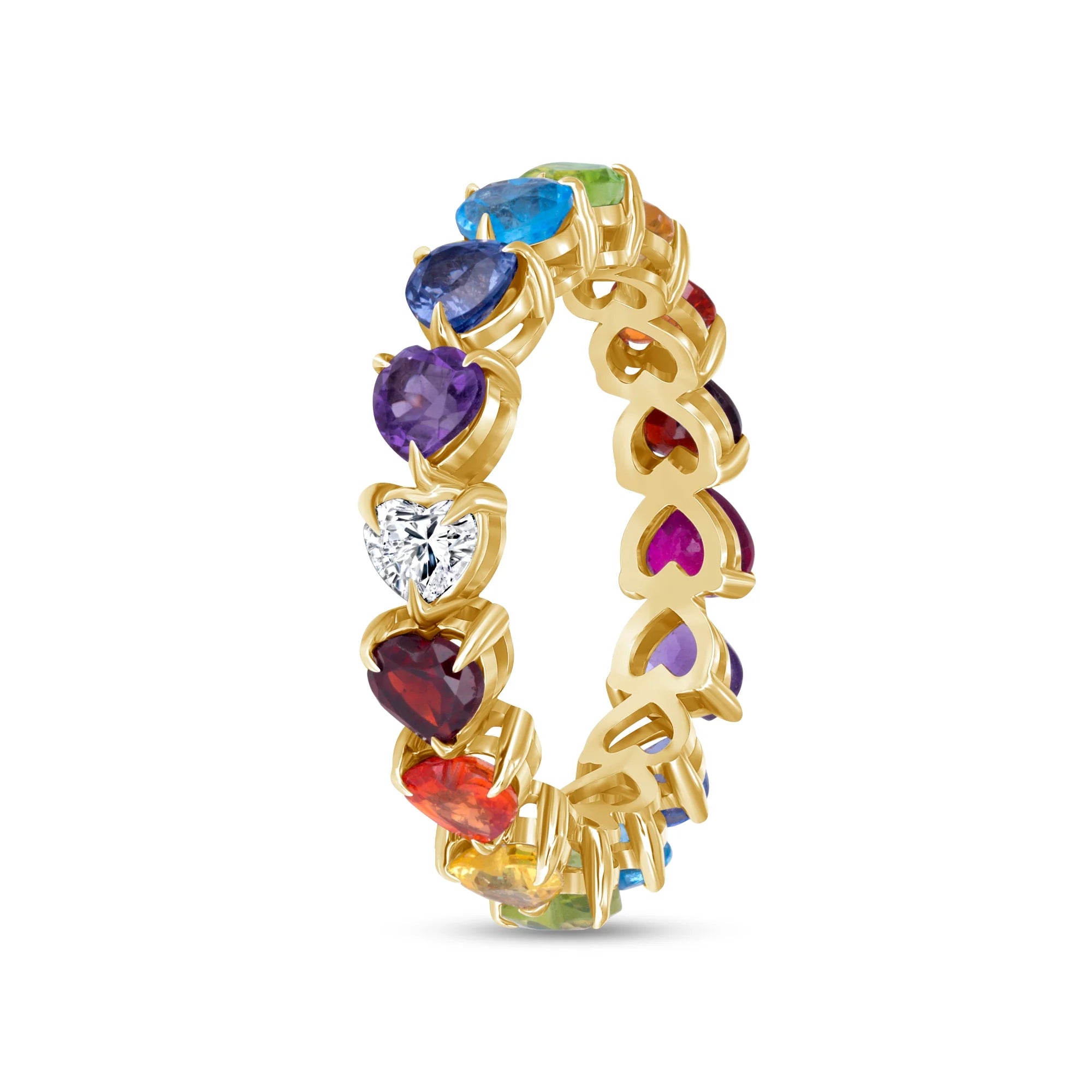 Rainbow Gem Diamond Eternity Ring