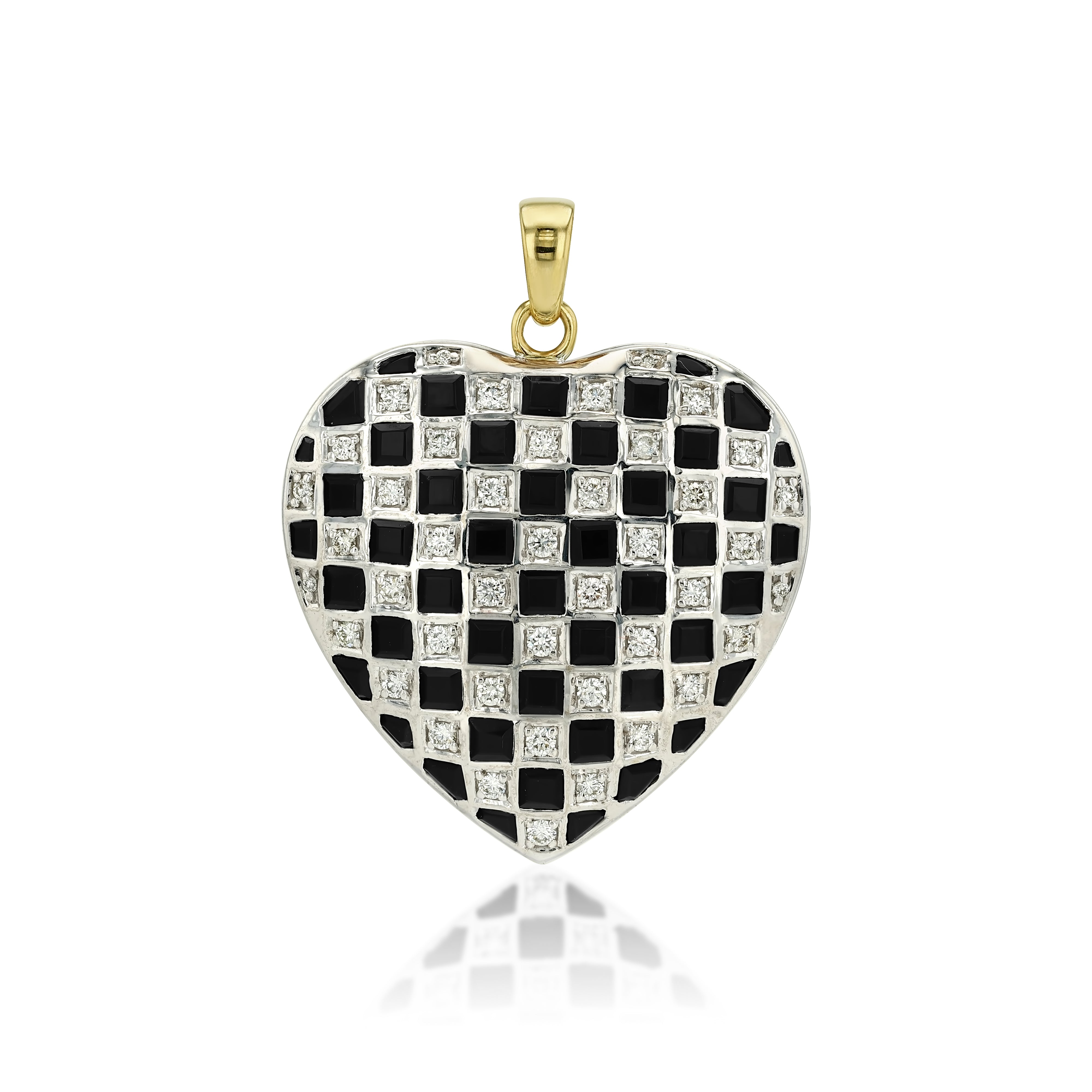 Big Checker Heart Pendant
