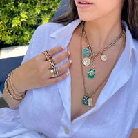 LARGE GEMSTONE ZODIAC CHARM