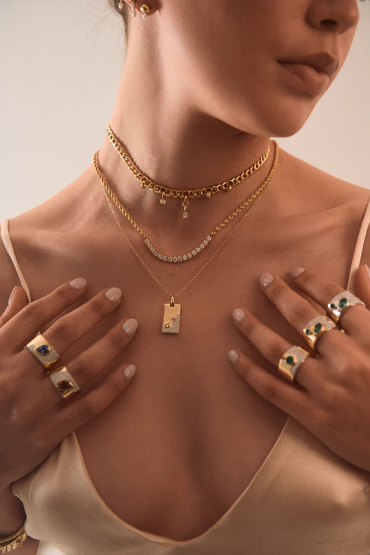 Rope Chain and Diamonds Necklace