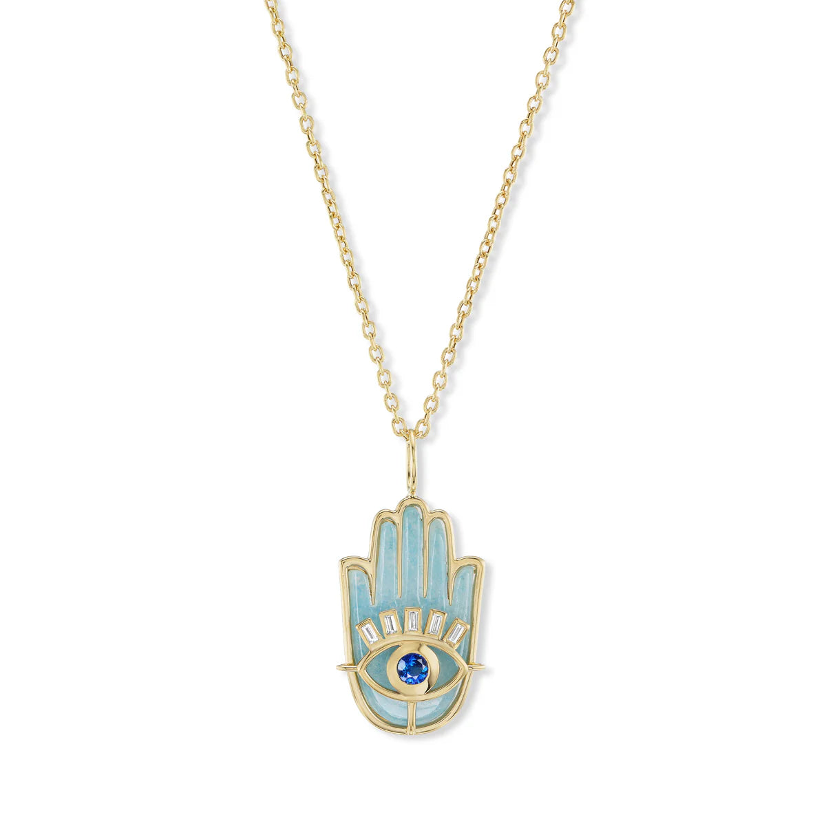 STONE HAMSA PENDANT