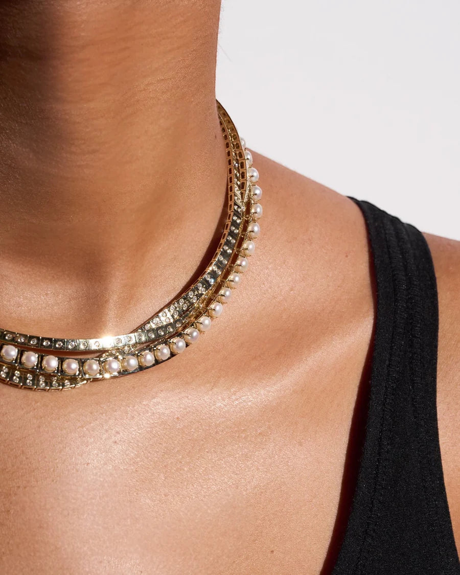 LEGGO Double Diamond Tennis Necklace