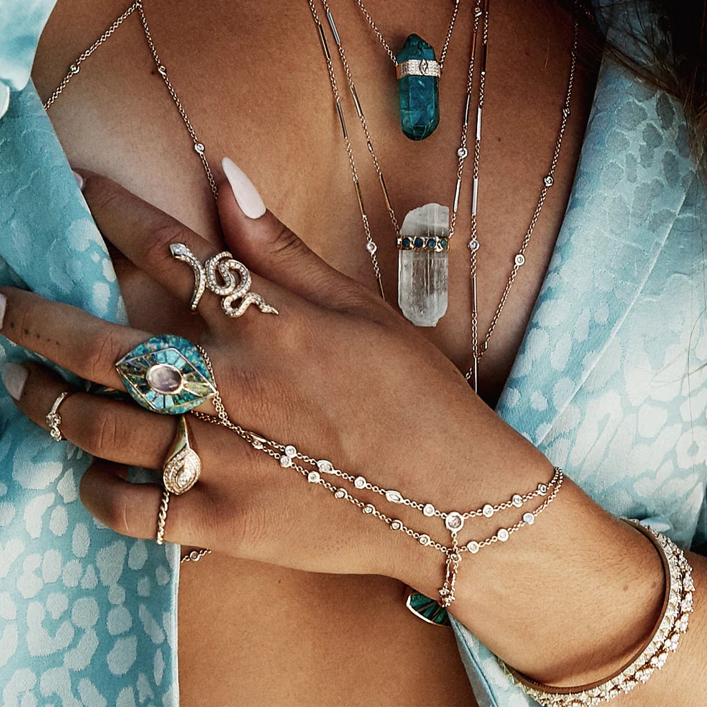 13 Diamond Finger Bracelet