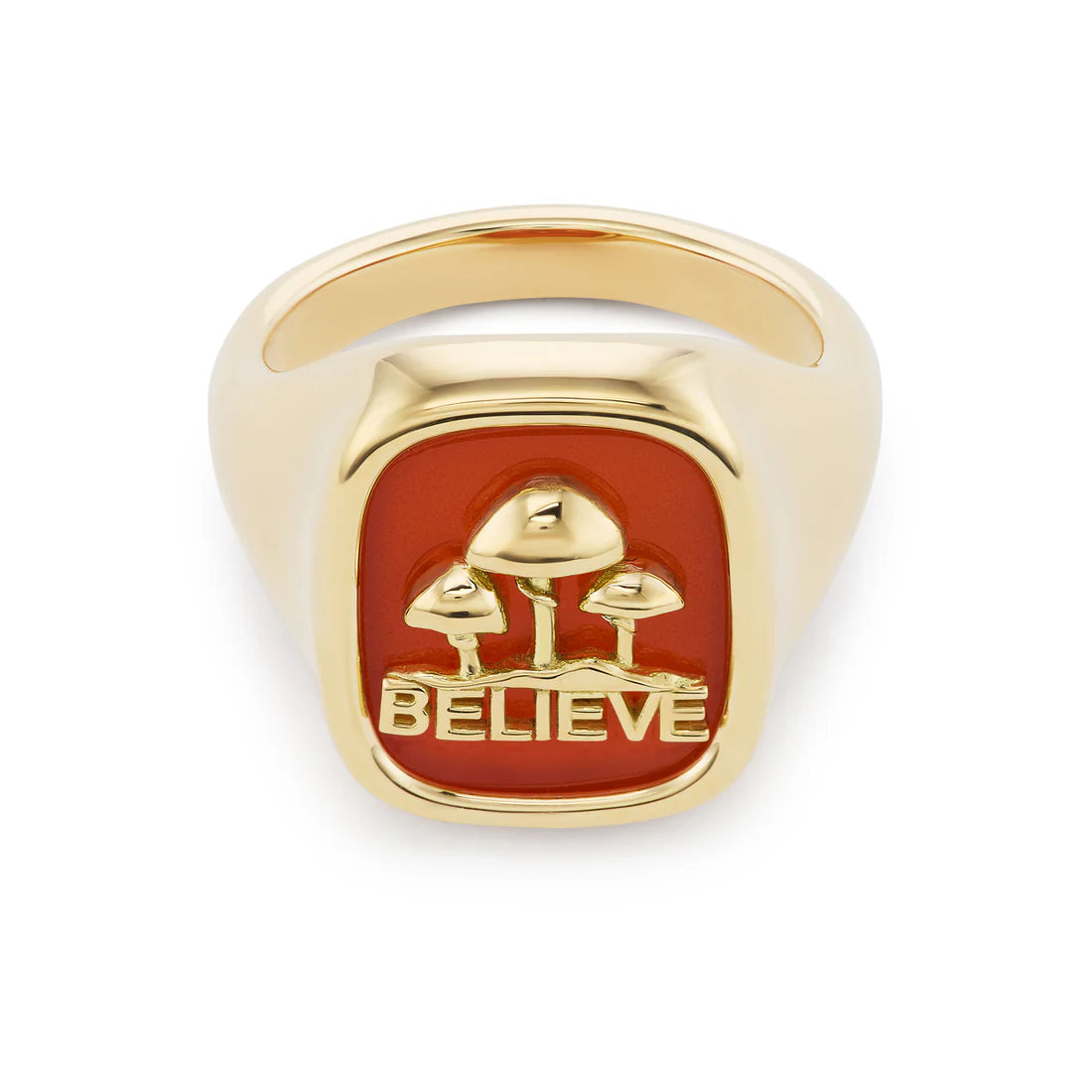 Believe Signet with Carnelian