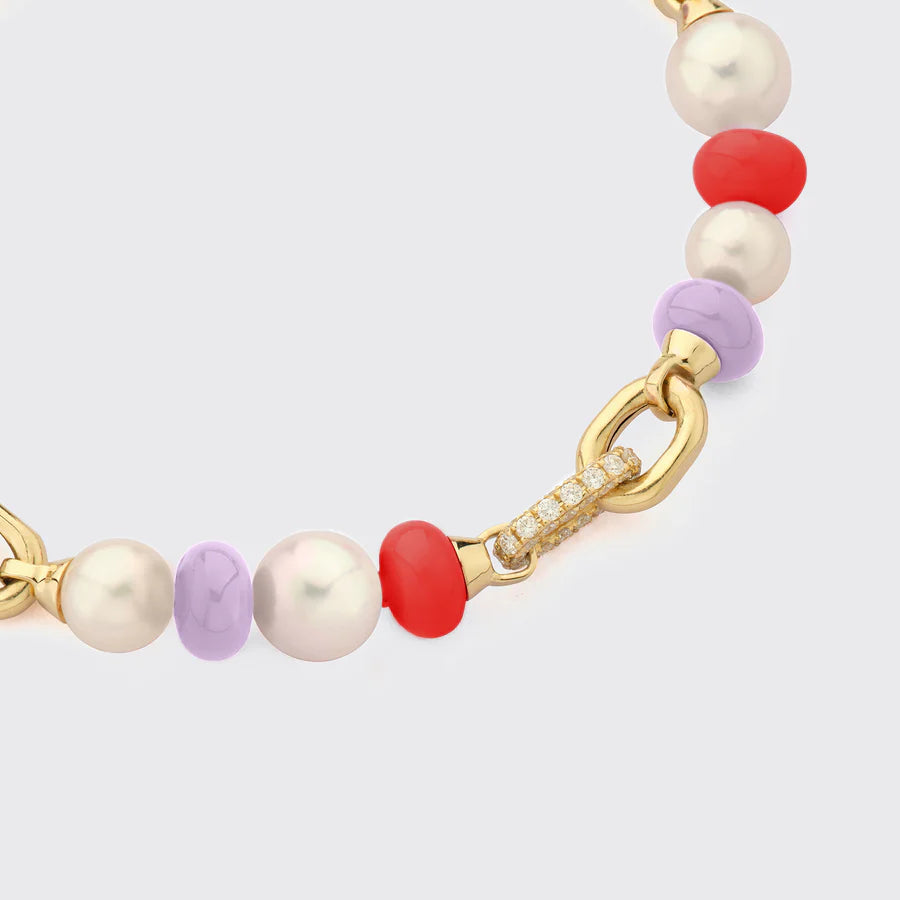 LILAC-RED DIAMOND B-BOY CHAIN BRACELET