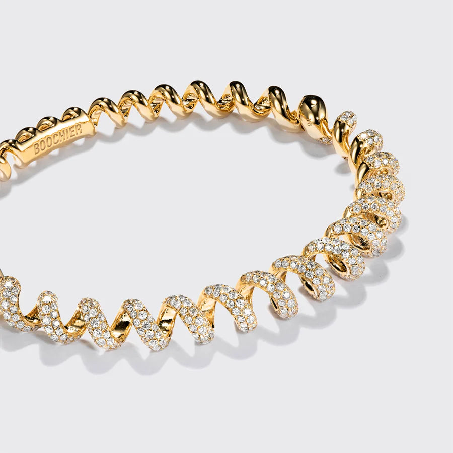 GOLD DIAMOND SLINKEE BANGLE