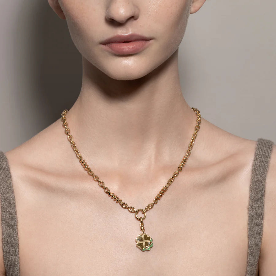 YELLOW GOLD CLOVER LEAF CHARM