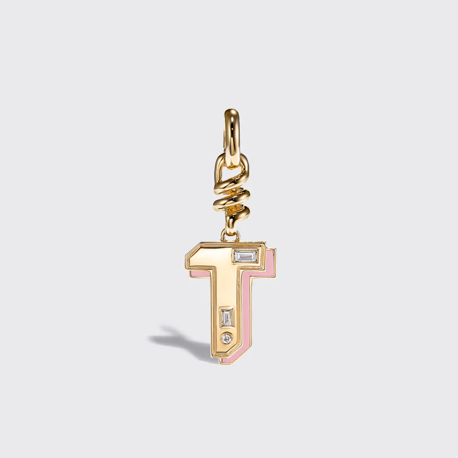 PINK OPAL NOSTALGIA LETTER CHARM