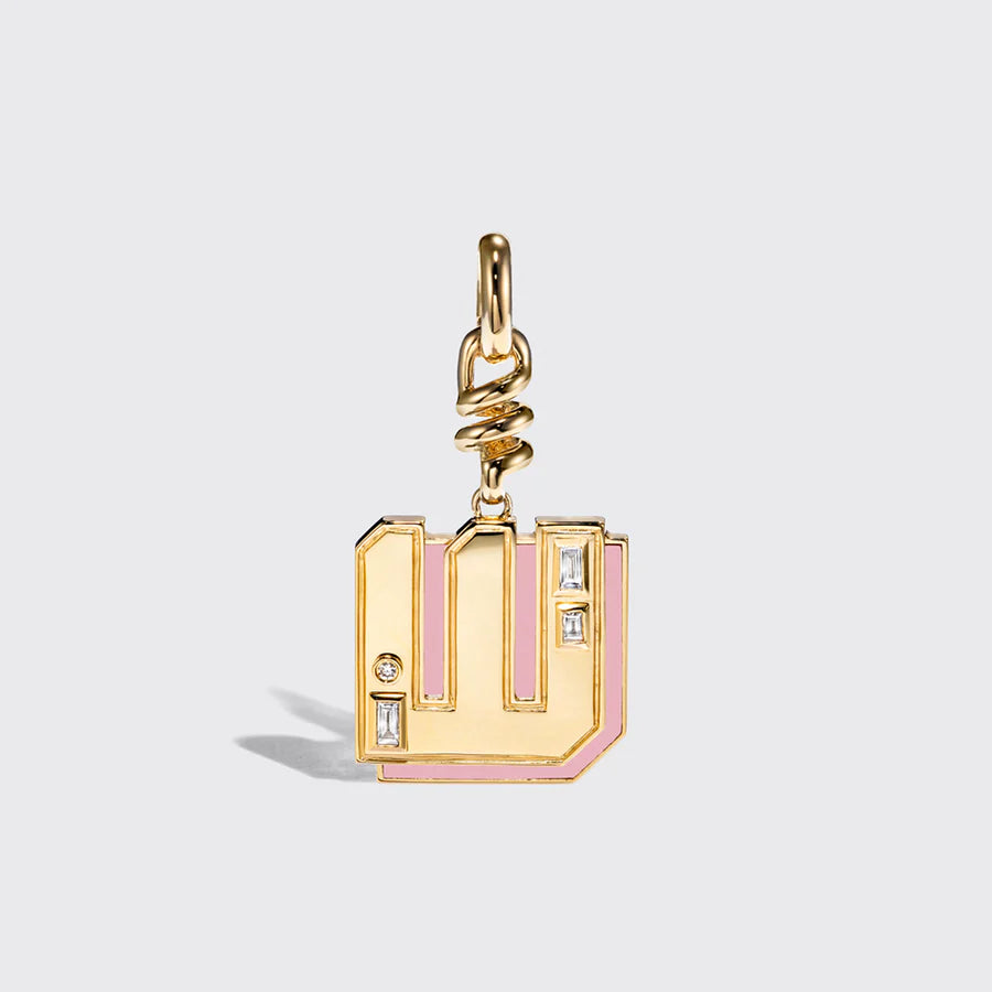 PINK OPAL NOSTALGIA LETTER CHARM
