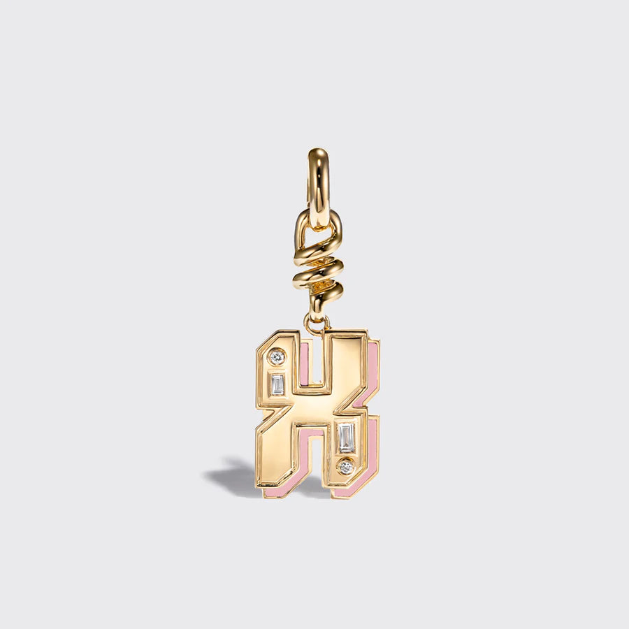 PINK OPAL NOSTALGIA LETTER CHARM