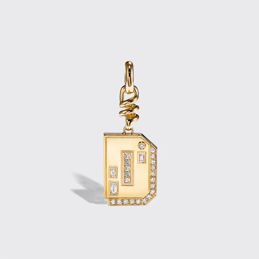 YELLOW GOLD DIAMOND LETTER AND NUMBER CHARM
