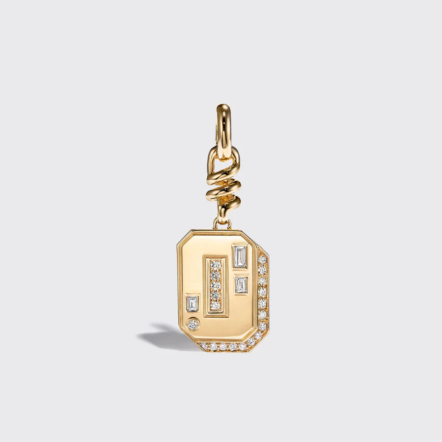 YELLOW GOLD DIAMOND LETTER AND NUMBER CHARM