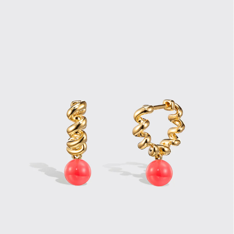 YELLOW GOLD SLINKEE DROPS EARRINGS