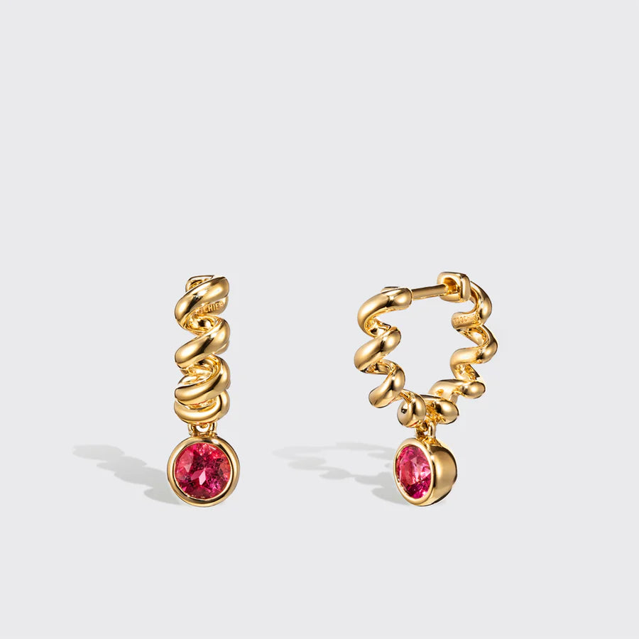 YELLOW GOLD SLINKEE DROPS EARRINGS