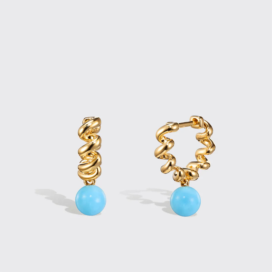 YELLOW GOLD SLINKEE DROPS EARRINGS
