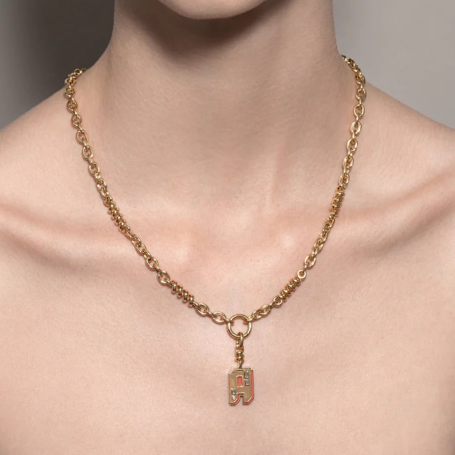 YELLOW GOLD SLINKEE CLIP NECKLACE