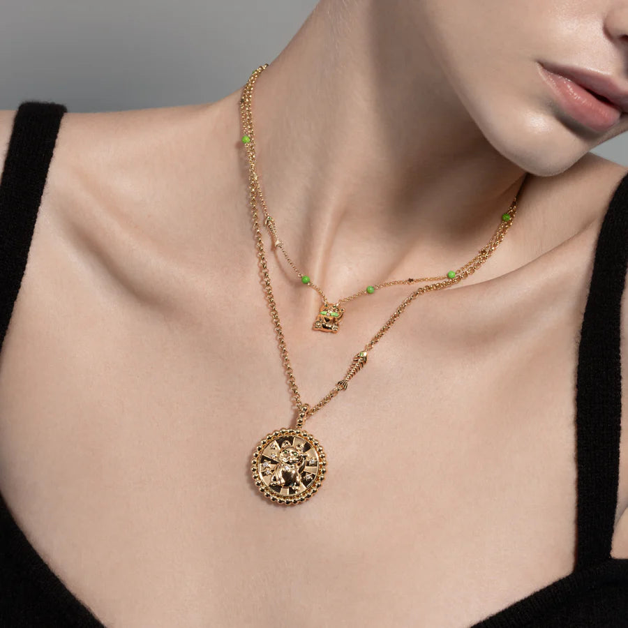 YELLOW GOLD LUCKY CAT DIAMOND CHARM