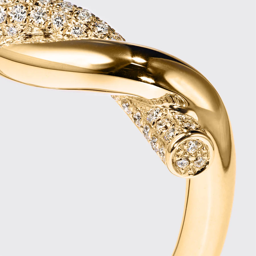 GOLD HALF DIAMOND TIES RING