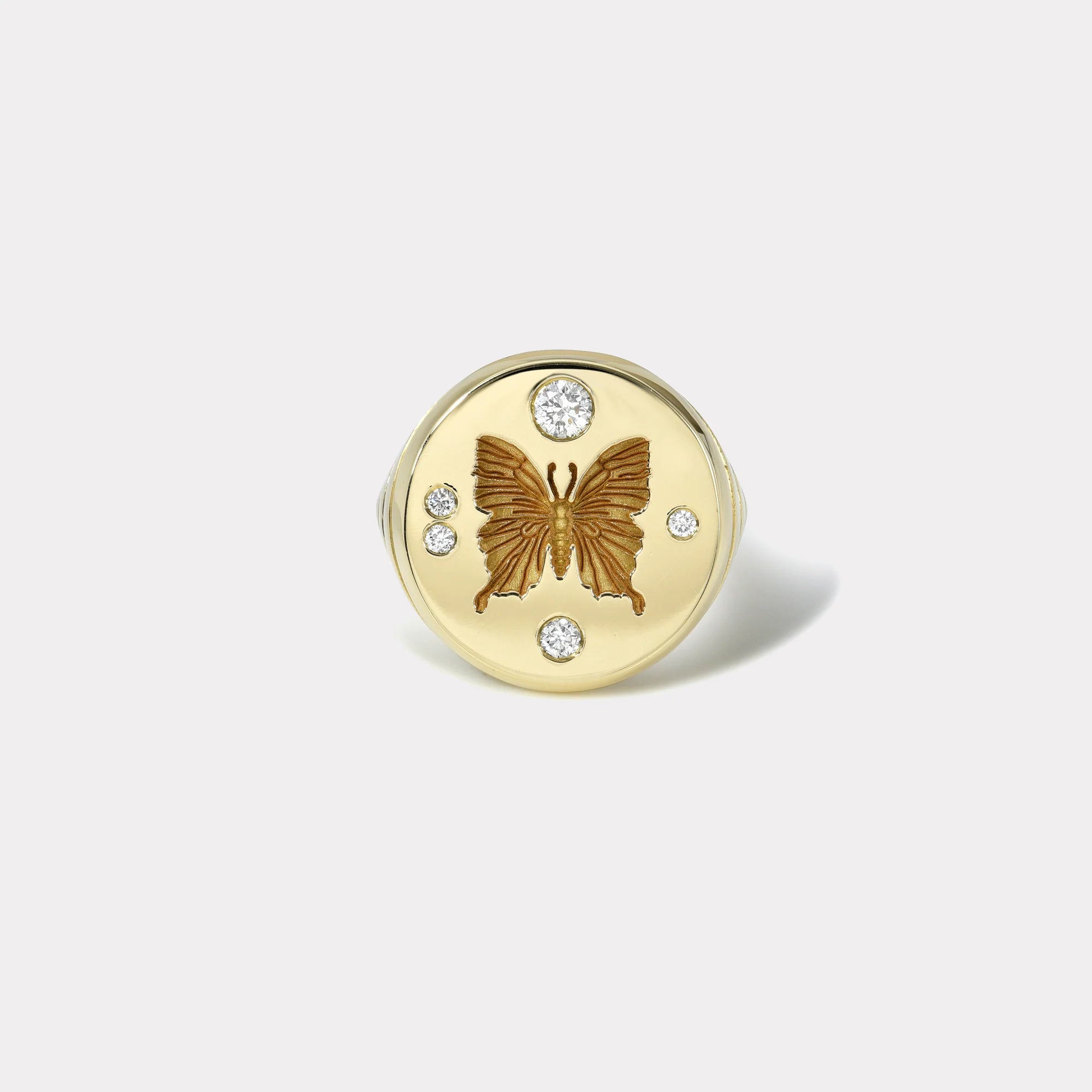 Fantasy Signet Ring with Diamonds