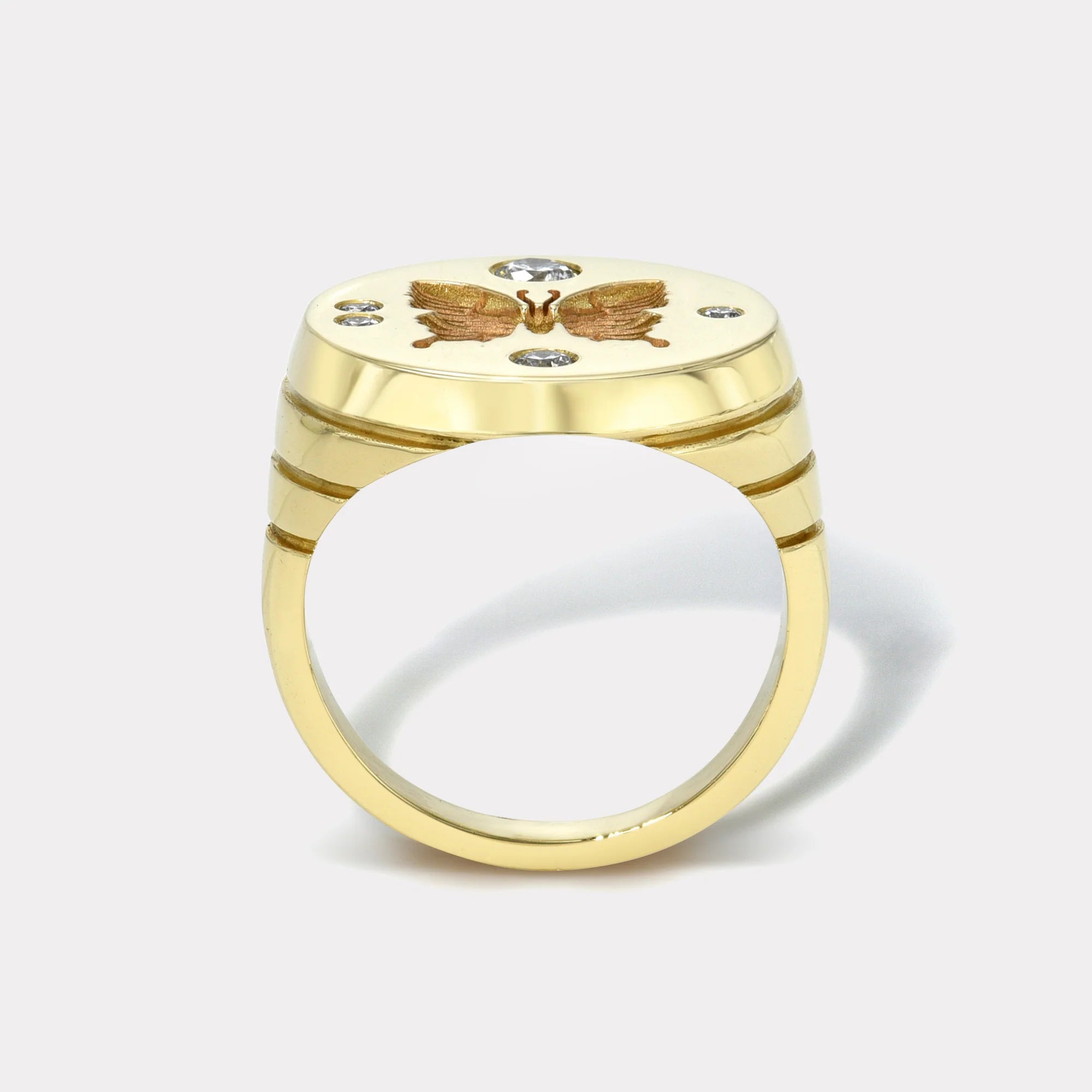 Fantasy Signet Ring with Diamonds