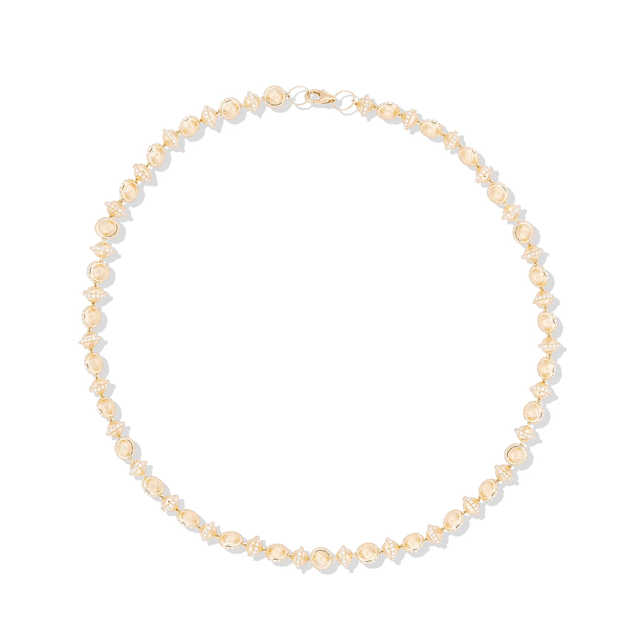 Revel Small Bead Necklace - Diamond